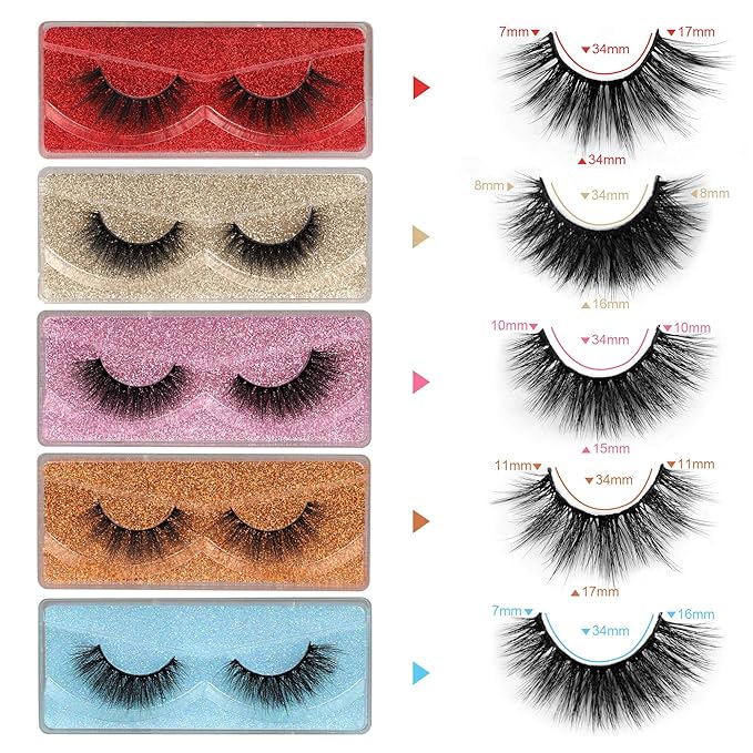 Newcally Lashes False Eyelashes Natural 3D Faux Mink Lashes 10 Pairs 10 Styles Wispy Fake Eyelashes Dramatic Handmade Reusable Lashes Pack with 10 Portable Eyelash Boxes