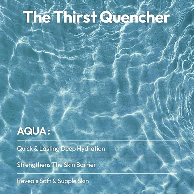 LAPCOS Aqua Sheet Mask - Nourishing & Hydrating Face Masks with Sea Water & Spirulina Extract for Deep Hydration & Skin Barrier Support - Highly Breathable Sheet - Korean Skin Care (Pack of 5)