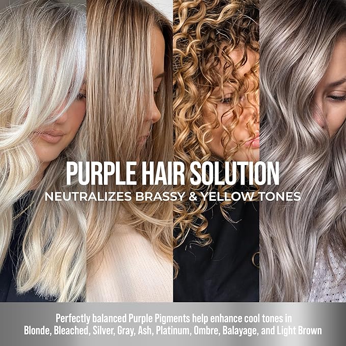 SUNATORIA Purple Hair Mask for Blonde & Bleached Hair, 2-in-1 Keratin Toning Conditioner for Brass Control, Helps Reduce Yellow Tones While Softening Dry Color-Treated Strands | 8.5 Fl Oz