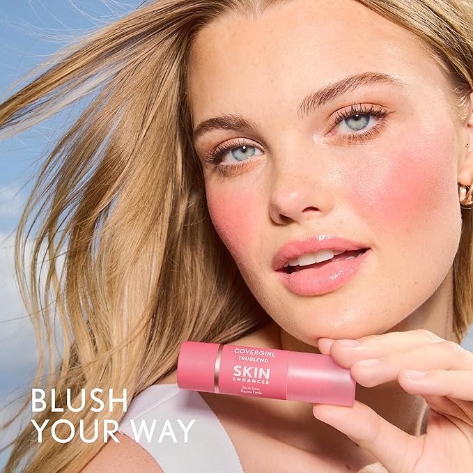 COVERGIRL Trublend Skin Enhancer Blush Balm Stick, Vegan Formula, Easy to Use, Glides on Effortlessly, Non-Greasy, Doesn't Crease - 245 Toasted Chai (Bright, Warm Terracota)