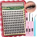 Wispy Lash Clusters Kit Natural Eyelash Clusters Kit C-curly Individual Lashes Kit Cluster Eyelash Extensions Kit 10-16 MM DIY Lash Extension Kit with Bottom Lashes by Newcally