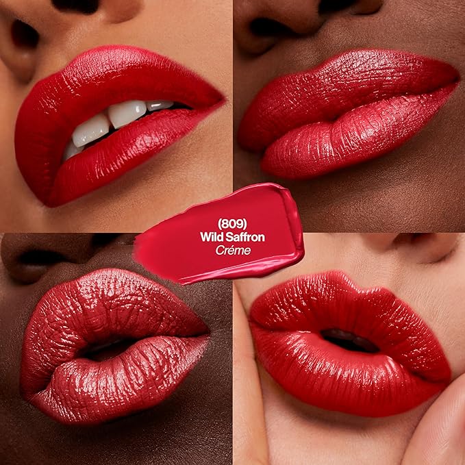 Revlon Super Lustrous Lipstick, Creamy Formula For Soft, Fuller-Looking Lips, Moisturized Feel, 809 Wild Saffron, 0.15 oz