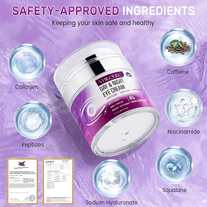 2025 Latest Caffeine Eye Cream:[30+ SGS Certified] [Used by Over 1M Fans] Anti-aging Eye Cream to eliminate dark circles, puffiness, and fine lines.1.7 fl oz, for Women& Men,2PC