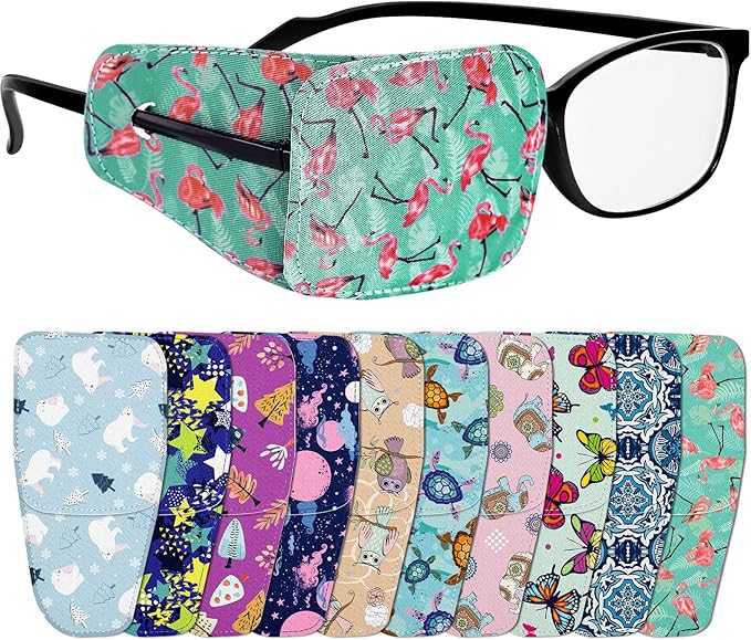 Sosation 10 Pcs Eye Patches for Adult Left Right Eye, Eyepatch for Glasses, Mixed Styles