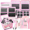 YIDUO 1846Pcs Lash Clusters Kit with Spikes+Bottom Cluster Lashes Kit Mix Styles 10-18mm Volume D Curly Wispy Soft DIY Individual Eyelash Extension Kit with Glue pestañas postizas Wholesale Large Pack