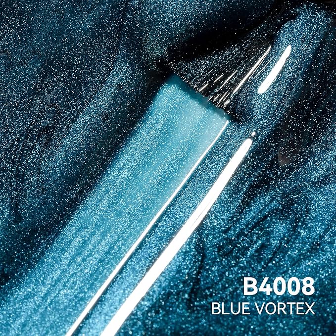 MAYCHAO 15ML Blue Vortex Cat Eye Gel Nail Polish 1Pc Jelly Glassy Blue Cat Eye Gel Polish Soak off Holographic Magnetic Nail Polish for Nail Art Manicure Salon DIY at Home, 0.5 OZ