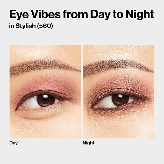 REVLON ColorStay Day to Night Eyeshadow Quad, Longwear Shadow Palette with Transitional Shades and Buttery Soft Feel, Crease & Smudge Proof, 560 Stylish, 0.16 Oz