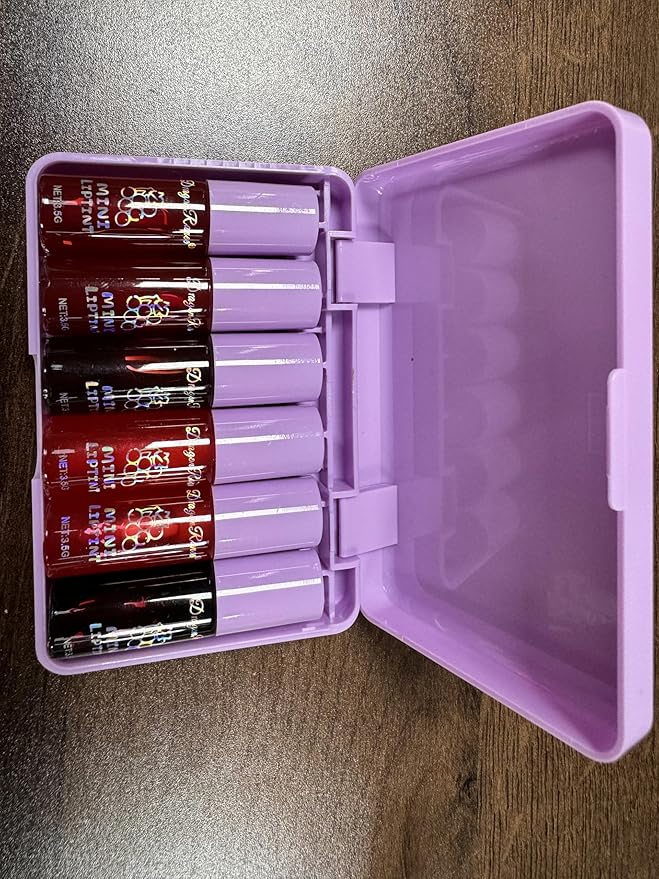 Eakroo 6 Colors Grapes Lip Tint Stain Set, Korean Lip Gloss Watery Lip Stain, Lipstick for Women, Lip Gloss for Girls, Blush for Cheeks, Non-Stick Cup, Waterproof, High Pigment, Lip Tint Makeup