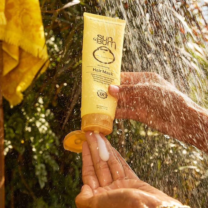 Sun Bum Revitalizing Deep Conditioning Hair Mask - Moisturizing and Restoring Treatment for Damaged Hair - Strengthening - Smoothing and Nourishing Formula - Vegan and Cruelty Free - 6 oz (Pack of 2)