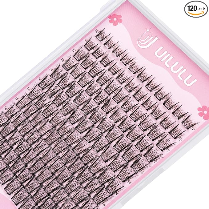 Uilulu Lash Clusters 10-18mm Wispy Lash Clusters D Curl False Eyelash Clusters DIY Eyelash Extensions Individual Cluster Lashes (U09 Lashes Only)