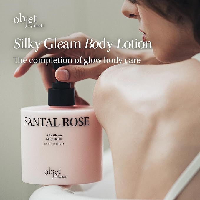 Objet Silky Gleam Body Lotion – Botanical Plant Oils & Butters with Niacinamide and Vitamin C&E – Deep Barrier Hydration, 24H Glow and Smooth Firm Skin – Premium Korean Body Care, Naked Cream (450ml)