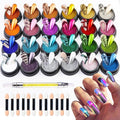 24 Colors Chrome Nail Powder Kit Mirror Effect Gold Silver Red Green Black Metallic Chrome Powder for Nails with Silicone Pen Applicator Brush Extra Fine Glitter Powder Manicure Supplies
