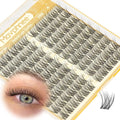 12MM Natural Eyelash Clusters Clear Band Lash Clusters Fluffy Individual Lashes DIY Cluster Lashes Wispy Cluster Eyelash Extensions for Polished Look (108PCS, CC Curve)