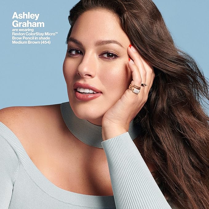 Revlon ColorStay Micro Eyebrow Pencil with Built In Spoolie Brush, Infused with Argan and Marula Oil, Waterproof, Smudgeproof, 452 Auburn, 0.003 oz