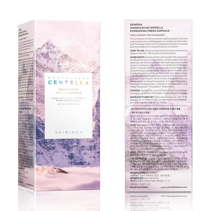 SKIN1004 Madagascar Centella Poremizing Fresh Ampoule 3.38 fl. oz(100ml) | Soothing Hydration | Oily Combination Skin