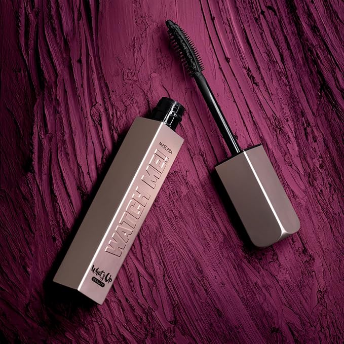 Whats Up Beauty - Watch Me! Burgundy Volumizing and Lengthening Mascara with Peptides + Vitamin B5 | Clean, Cruelty-Free, Sustainable | Made in Italy | Lash Care for Conditioning & Strength