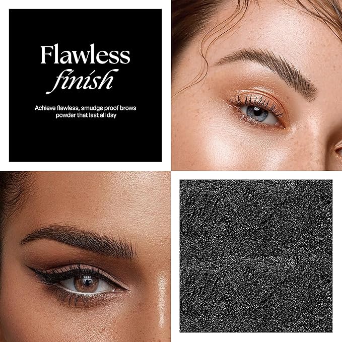 SORMÉ Smudge Proof Long Lasting Eye brow Powder for Women - Always Perfect Brows with Brush and 3 Shaping Eyebrow Stencils (Fine, Medium, Full) - Finest Color Pigment Eyebrow Filler - Dark Smoke