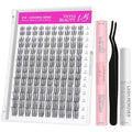 VEYESBEAUTY Sweetie Lash Clusters Kit Individual Lash Extensions Eye-Catching Series DIY Dramatic Eyelash Wispy Faux Mink Lash Mixed Length Tray with Bond & Seal, Applicator at Home
