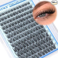 Goddvenus Wispy Lash Clusters Natural Lashes Clusters Wispy Eyelash Clusters CD Curl Cluster Eyelash Extensions DIY Individual Lashes Invisible Band Lash Extension Fluffy Eyelashes Clusters