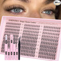 Goddvenus Lash Clusters Kit 9-14mm Wispy Eyelash Clusters Lashes Natural DIY Lash Extension Kit Short Cluster Eyelash Extensions Kit 300pcs C Curl Individual Lashes Cluster Eyelash (With Tweezers)
