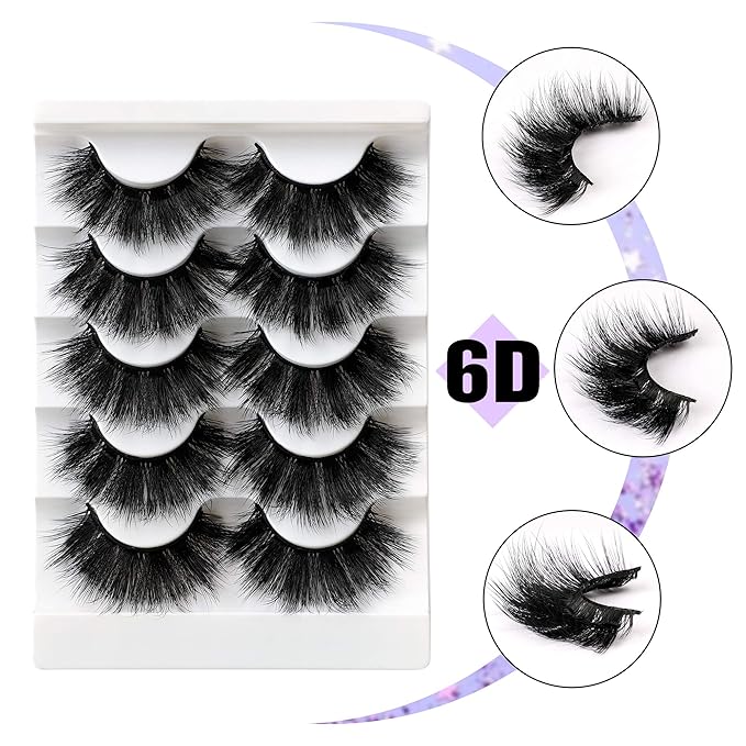 Faux Mink Eyelashes Thick Lashes Volume Dramatic False Eyelashes Luxury Volume Soft Handmade Reusable Lashes Pack