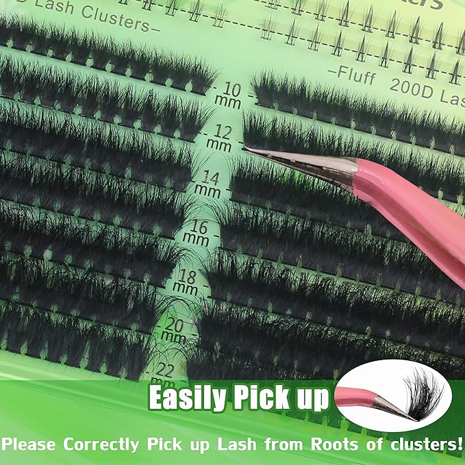 Lash Clusters with Bottom Lashes Cluster Eyelash Extensions Wispy 10-22mm Volume Individual Lashes with Lower Eyelash Clusters 316pcs 150D+200D Thick False Lashes DIY at Home