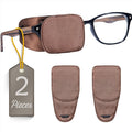 Astropic 2Pcs Silk Eye Patches for Adults Kids Glasses to Cover Either Eye (Medium, Brown)