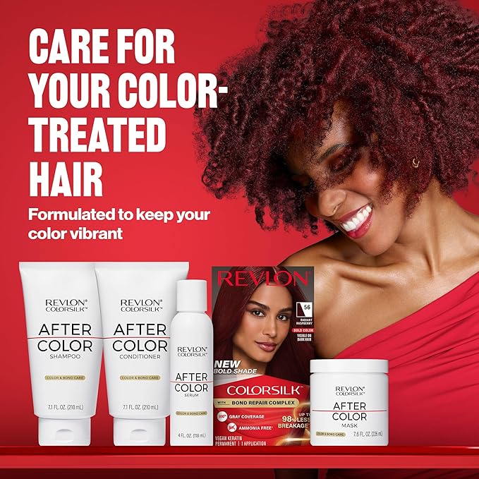 REVLON ColorSilk After Color Shampoo, Moisturizing & Bond Repairing, Sulfate & Paraben Free, Vegan, For All Hair Colors & Types, 7.10 fl oz