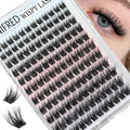 Natural Lash Clusters 3D Wispy Cluster Eyelash Extensions Fluffy Eyelash Clusters Light Volume Lash Extensions DIY 10-16mm Eyelashes Thin Band Hyrid Individual Lashes by Winifred