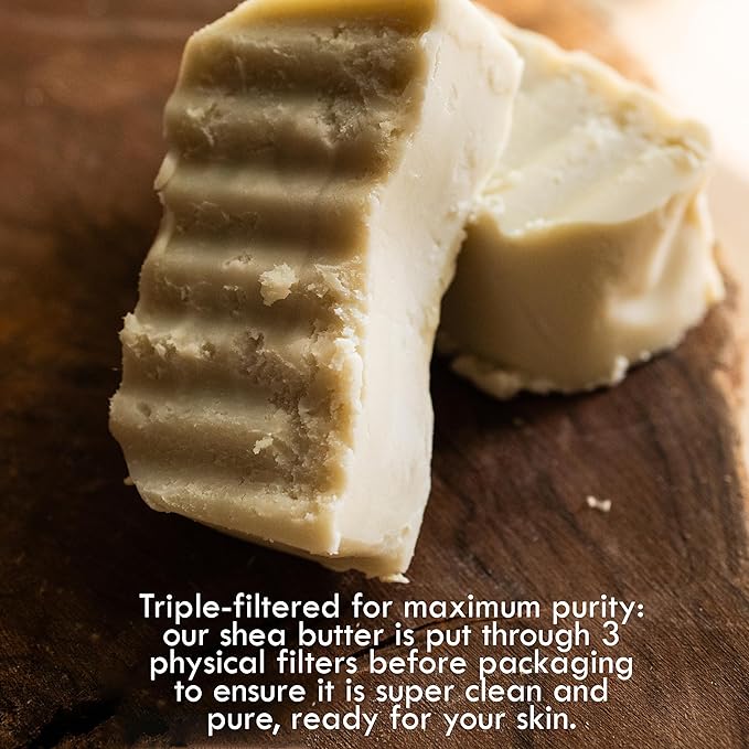 Raw Shea Butter – 100% Pure Unrefined African Shea Butter | Deep Moisturizer for Dry Skin, Hair & Scalp | DIY Body Butter, Lip Balm & Soap Base | Smoky Scent (1 lb Block)
