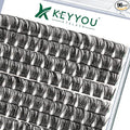 Lash Clusters,96 Pcs Cluster Lashes D Curl 16mm DIY Lash Extensions Eyelash Clusters,KEYYOU Volume Wispy Individual Lashes Soft&Comfortable Easy DIY at Home(Y06,D-16mm)