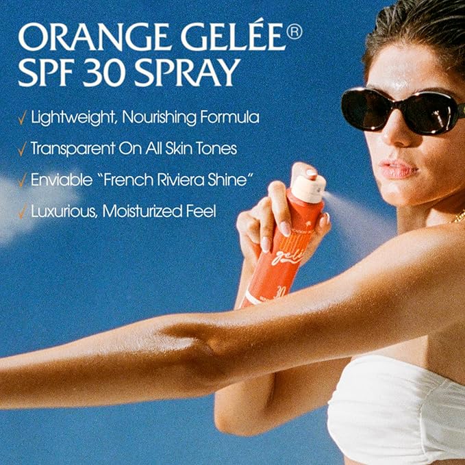 Vacation Orange Gelée SPF 30 Ultimate Bundle — Gel Tube Sunscreen, Spray Oil Sunscreen & Hanging Car Air Freshener, Hydrating Broad Spectrum UVA/UVB Protection, French Riviera Scent, Travel-Ready