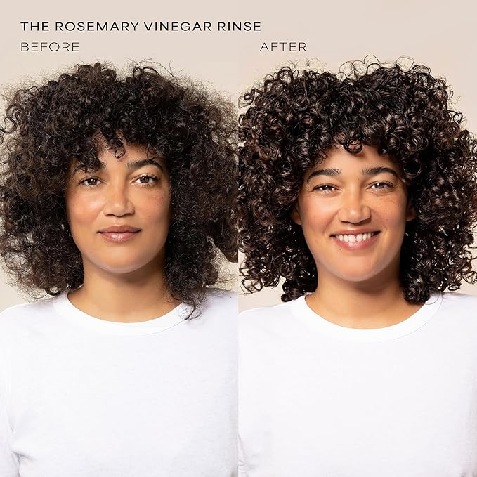 Raw Sugar The Mighty Curl Hair Care Duo and Rosemary Vinegar Hair Rinse (3 Products) Gently Cleanses, Defines Curls & Boosts Shine, Without SLS/SLES & Parabens, Color-Friendly, Vegan