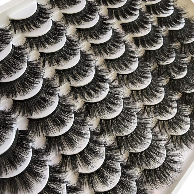 False Eyelashes 30 Pairs 20MM Dramatic Lashes Pack Faux Mink 6 Styles Mixed 5D Volume Thick Fake Eyelashes Wholesale Soft Makeup Eye Lashes Bulk