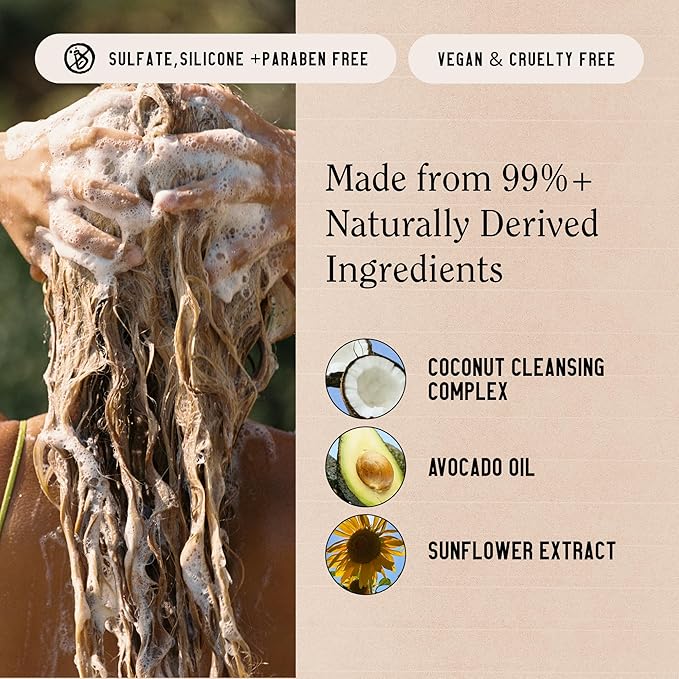 California Naturals Classic Clean Toasted Coconut Shampoo and Conditioner Set, Hair Care for Women & Men, Natural, Vegan, Cruelty, Silicone, Paraben, and Sulfate Free Shampoo, Color Safe, 20 Fl Oz