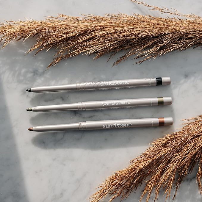 Sandstone Scandinavia Hypoallergenic Waterproof Metallic Eyeliner Pencil – Green – Fragrance-Free, Vegan – Smudge-Proof Eye Liner for Sensitive Eyes