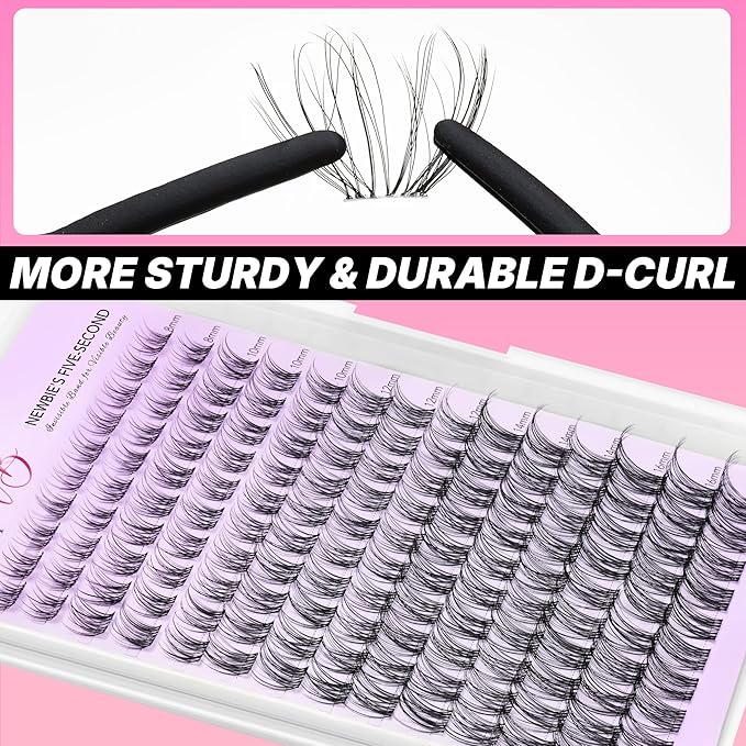 VEYESBEAUTY Lash Clusters Individual Eyelash Extensions Thin & Invisible Band DIY False Eyelashes for Self-application Newbie's Five-Second Series Spider Wispy Lash Tray, Aliva 8-16mm Mixed Length
