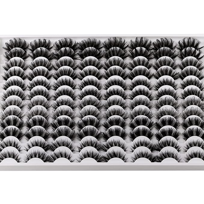 False Eyelashes 48 Pairs 6 Styles Mixed Fake Eye Lashes Bulk Wholesale Dramatic Thick 5D Wispy Strip Faux Mink Eyelashes Multipack