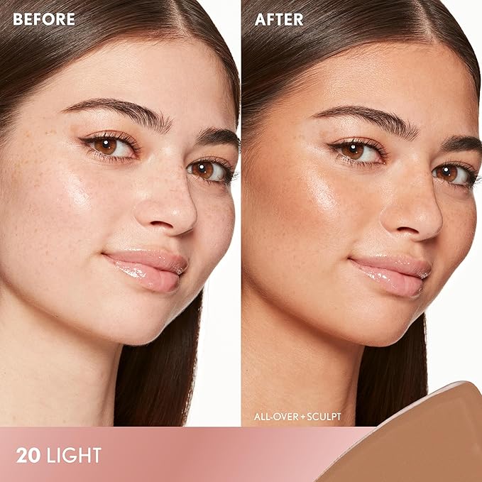 COVERGIRL TruBlend Sun & Sculpt Bronzing Glow Serum, Buildable, Radiant Glow, Wand and Pump Applicator - 20 Light