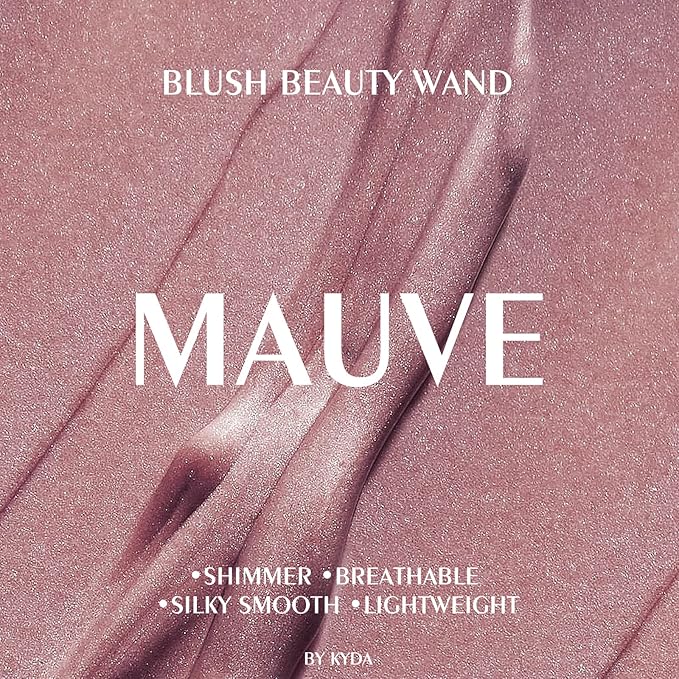 KYDA Blush Beauty Wand, Shimmer Face Blush with Cushion Applicator, Natural Pearl Finish, Silky Smooth Creamy Formula, Lightweight Blendable Blush Rouge Stick-Mauve