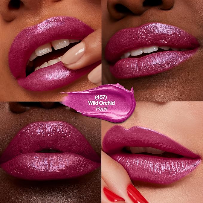 Revlon Super Lustrous Lipstick, Creamy Formula For Soft, Fuller-Looking Lips, Moisturized Feel, 457 Wild Orchid, 0.15 oz