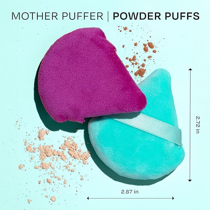 Freeman Puffs N' Stuff Powder Puffs + Liquid Sponges 8 Count Set, Makeup Blending Sponges For Liquid & Cream Foundation & Concealer, Triangle Powder Puff For Setting Powder, Vegan & Cruelty Free