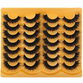Lashes 18MM False Eyelashes Volume Faux Mink Lashes 14 Pairs Pack Dramatic Fake Eyelashes Wispy Cat-Eye Look Waterproof Strip Lashes That Look Like Extension, by TIMELYBS