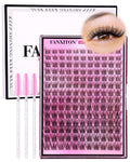 DIY Lash Extension Kit Natural Look Wispy Lash Clusters D Curl 154 Pcs Lashes Clusters with Lash Brush 8-16 mm Eyelash Extension Kit Individual Lashes Lash Cluster Kit for Beginners (No Glue)
