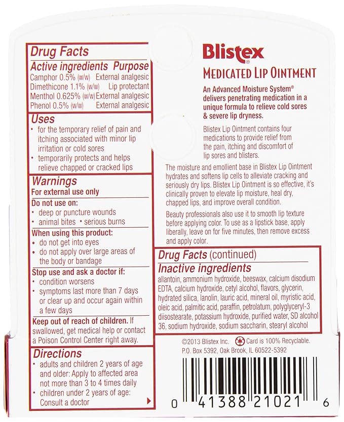 Blistex Medicated Lip Ointment, 0.21 oz