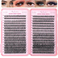 Manga Lash Clusters, 640 Pcs Eyelashes Clusters Extensions 9-16mm Individual Lashes D Curl Fluffy Wispy False Eyelashes Thin Band (40D&50D)