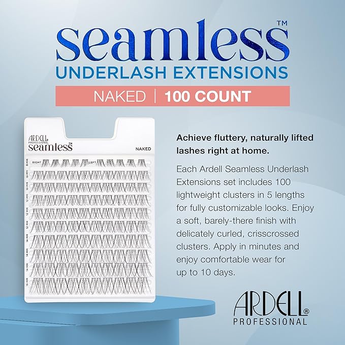 Ardell Seamless Underlash Extensions Naked Lashes – DIY Lash Clusters, Natural False Eyelashes Lash Extension, Cluster Eyelash Extensions, 100 ct