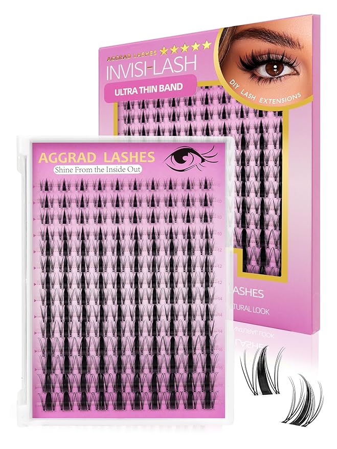 Fairy Lash Clusters Kit 8-18mm Manga Eyelashes Cluster Extension Kit Individual DIY Fake Lashes Extensions Wet-Look Spiky Anime Self Adhesive False Eyelashes, 0.03mm Ultra-Thin Invisible Band