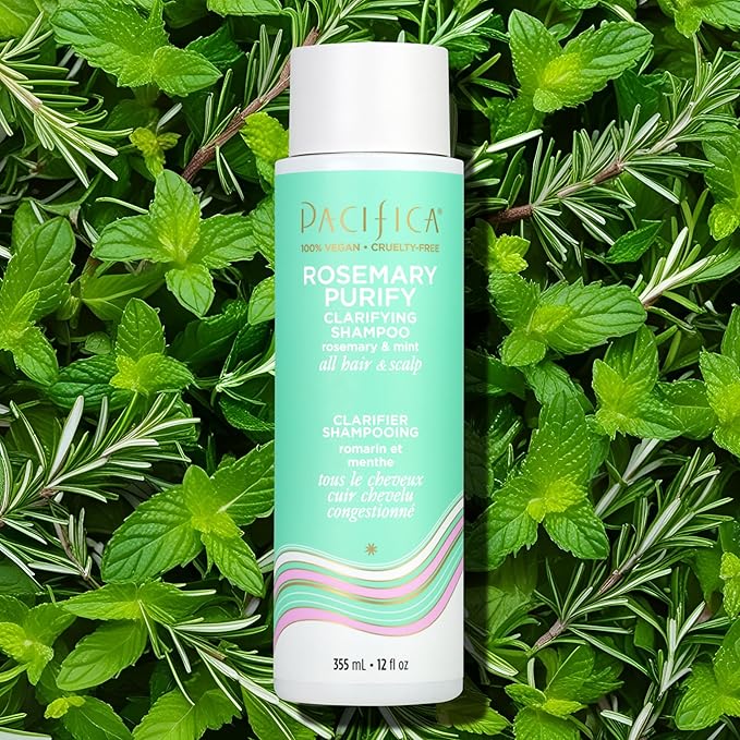 Pacifica Clarifying Shampoo – Rosemary Purify Invigorating Shampoo w/Soothing Mint for Detoxing Hair & Scalp Build-Up,Sulfate & Silicone Free - Vegan-& Cruelty-Free Dermatologist Tested,(Pack of 2)
