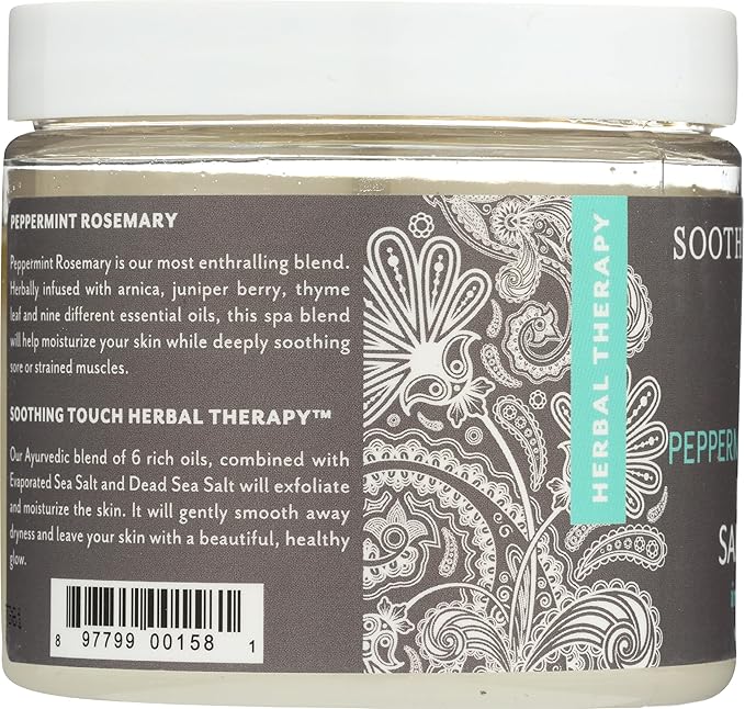 Soothing Touch Herbal Salt Scrub, Peppermint Rosemary - 20 Oz